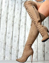 Warm Over The Knee Boots Sexy Fashion Lace Up Boots