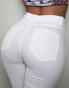 Bell-bottom Solid High Waist Long Pants