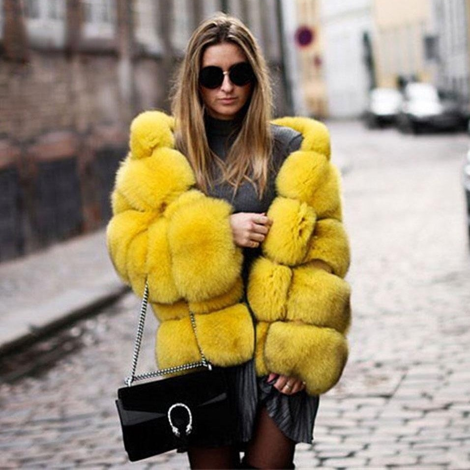 High Quality Warm Thick Hooded Fur Winter Coat