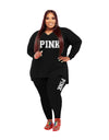 XL-5XL Two Piece Long Sleeve V Neck top And Pants