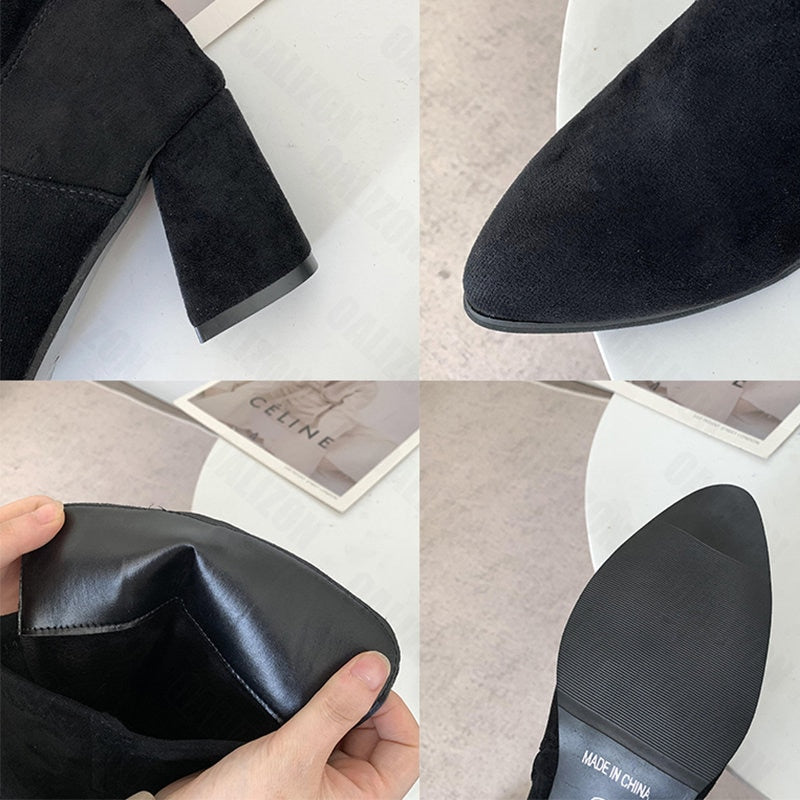 Knee High Suede Chelsea Boots