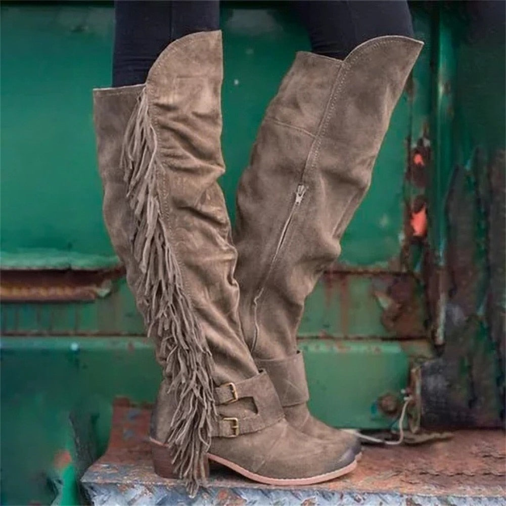 Knee High Boots Western Cowboy Boots