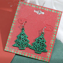 Carica l&#39;immagine nel visualizzatore di Gallery, Fashion Green Red Color Star Ball Christmas Earring Women
