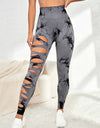 High Waist Tie Dye Hollow Out Sports/Gym Leggings