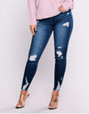 Women's Butt Lifting Skinny Denim Jeans High Waist Pencil Jean Stretchy Distressed Slim Trousers Destroyed Ripped Jean Oversized
