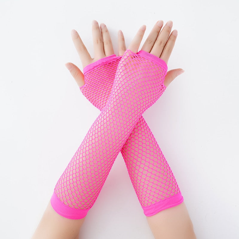 Fishnet Fingerless Long Gloves