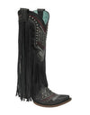 Square Heel Square Toe Slip-On Retro Mid-Calf Boots