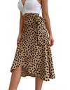 Midi A-Line High Waist Split Wrap Skirt