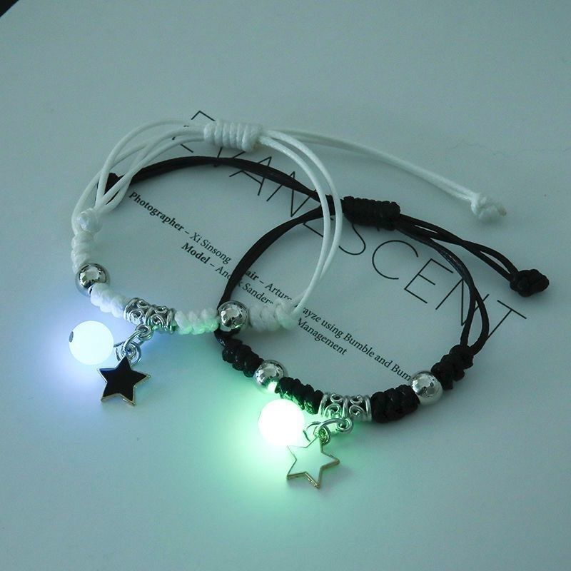Luminous Cat/Star/Key & Heart Bracelet With Adjustable Rope