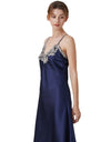 Long Chemise Lace Satin Nightgown