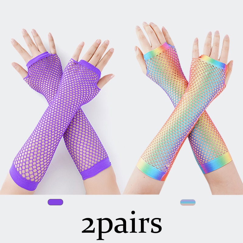 Fishnet Fingerless Long Gloves