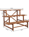 Large 3 Tier Stair Style Wood Plant Stand