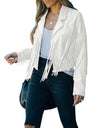 Fringed Hem Tassel Cardigan Crop Top