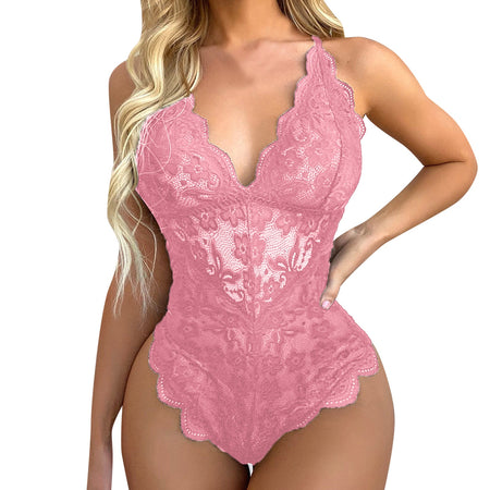 Sexy One Piece Lace Embroidery Bodysuit Small To Plus Size