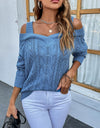 Off Shoulder Twist Pullover Sweater