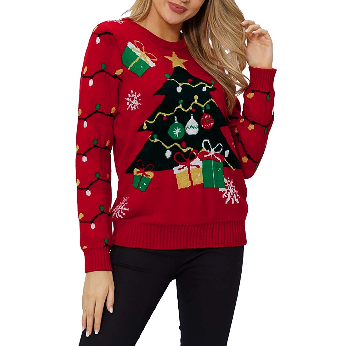 Autumn And Winter Round Neck Christmas Pattern Pullover
