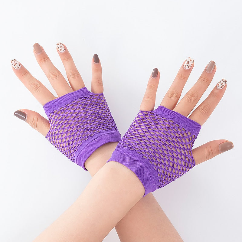 Fishnet Fingerless Long Gloves