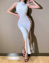 Silky Spaghetti Strap Long Dress