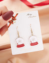 Fashion Green Red Color Star Ball Christmas Earring Women