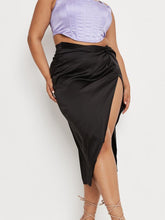 Load image into Gallery viewer, Silk Satin Skirt with Side Slit
