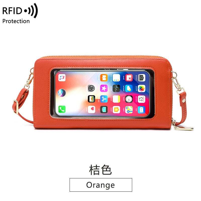 Mini Shoulder Bag Touch Screen Mobile Phone Transparent Bag