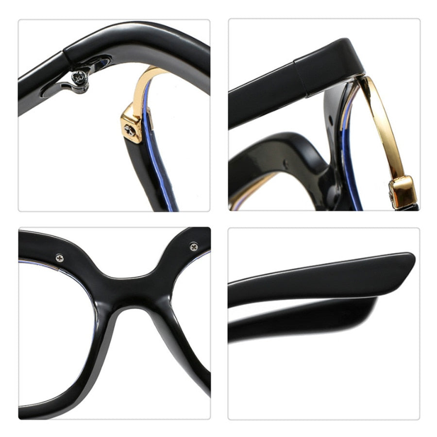 Oversized Fashion Retro Round Anti Blue Light Glasses