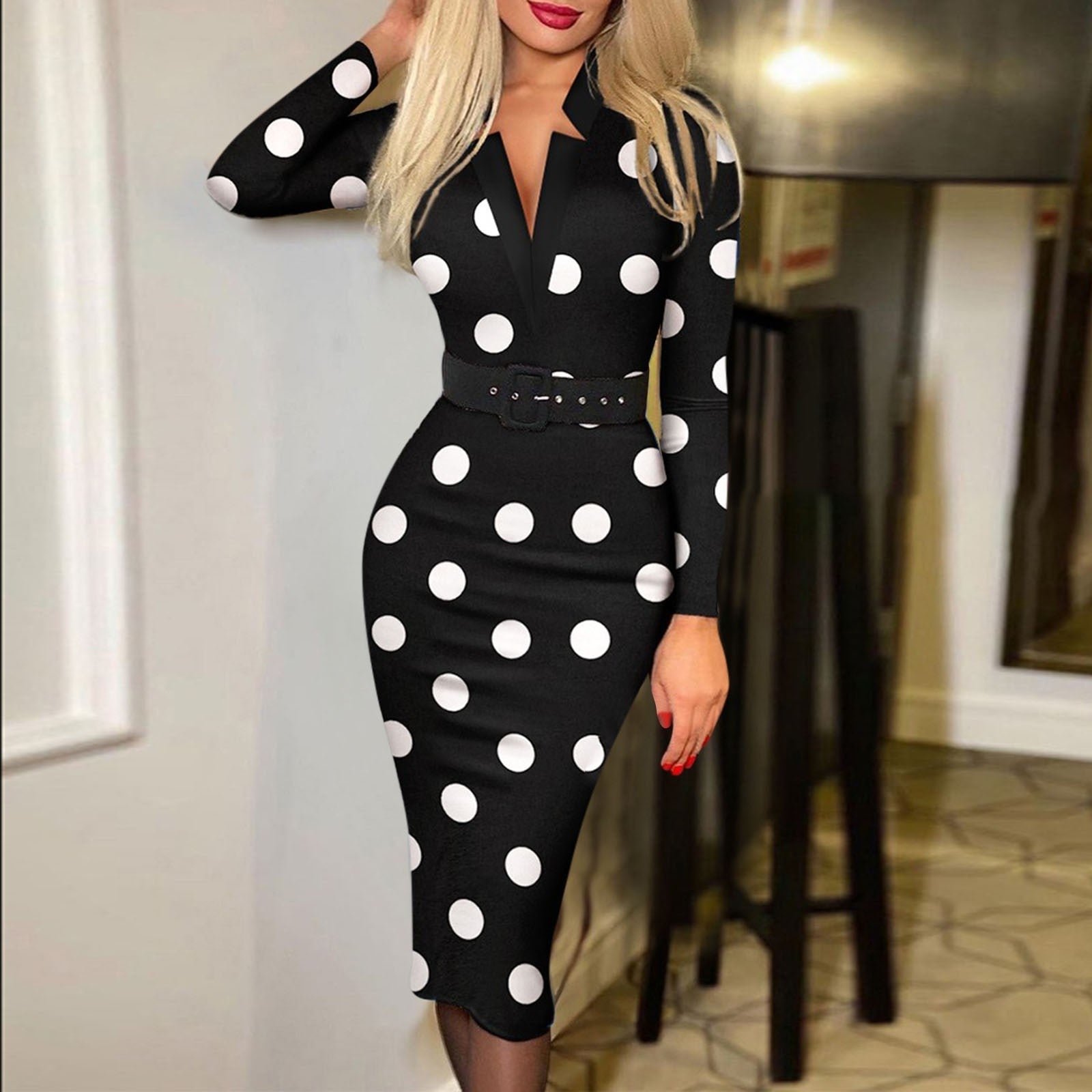 Casual Elegant Fashion Print Work Dress