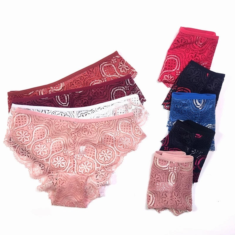 Low-Waist Female Embroidery Underwear