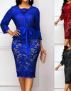 3/4 Sleeve Elegant Bodycon Knee-length Dress
