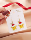 Fashion Green Red Color Star Ball Christmas Earring Women