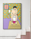 Canvas Wall Art Abstract Girl Bathroom Illustration