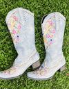 Embroidery Floral Western Cowboy Boots