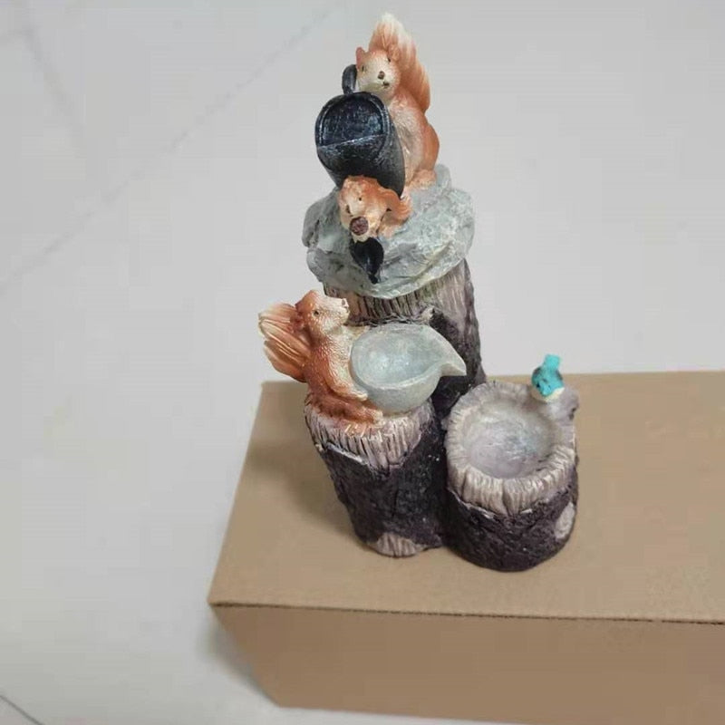 Duck/Squirrel Solar Power Resin Patio With Led Light