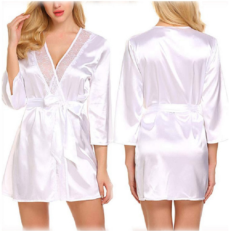 Soft Silk Lace Dressing Gown