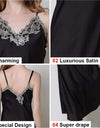 Long Chemise Lace Satin Nightgown