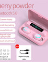 F9 TWS Bluetooth 5.0 Wireless Earphone Pink 2200mAh Charging Box