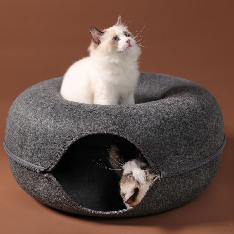 Donut Bed with Zipper Cat House