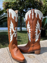 Load image into Gallery viewer, Brown Wings Western Cowboy Boots
