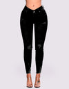 Women's Butt Lifting Skinny Denim Jeans High Waist Pencil Jean Stretchy Distressed Slim Trousers Destroyed Ripped Jean Oversized
