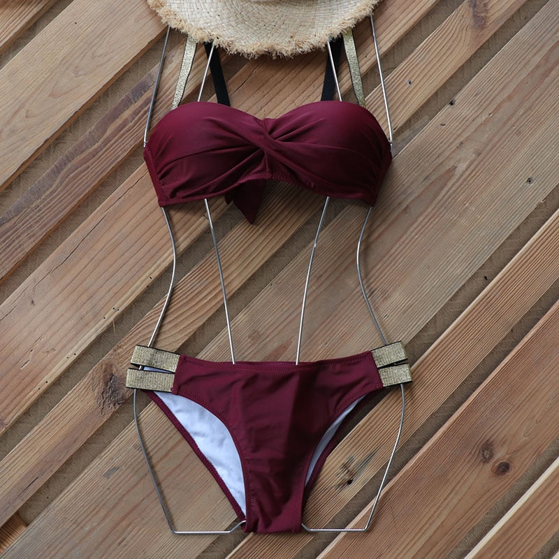 Push Up Bikini Strap Bathing Suit