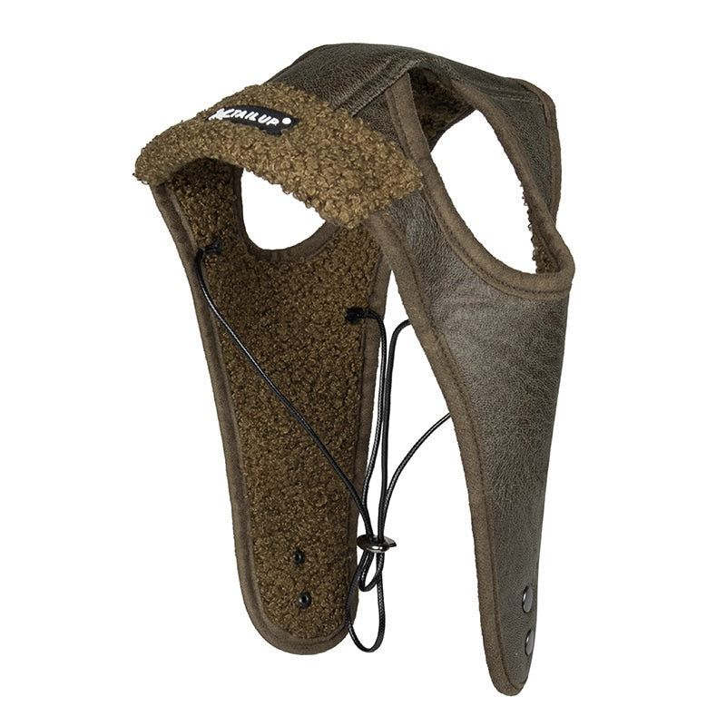 Warm Leather Dog Pilot Hat
