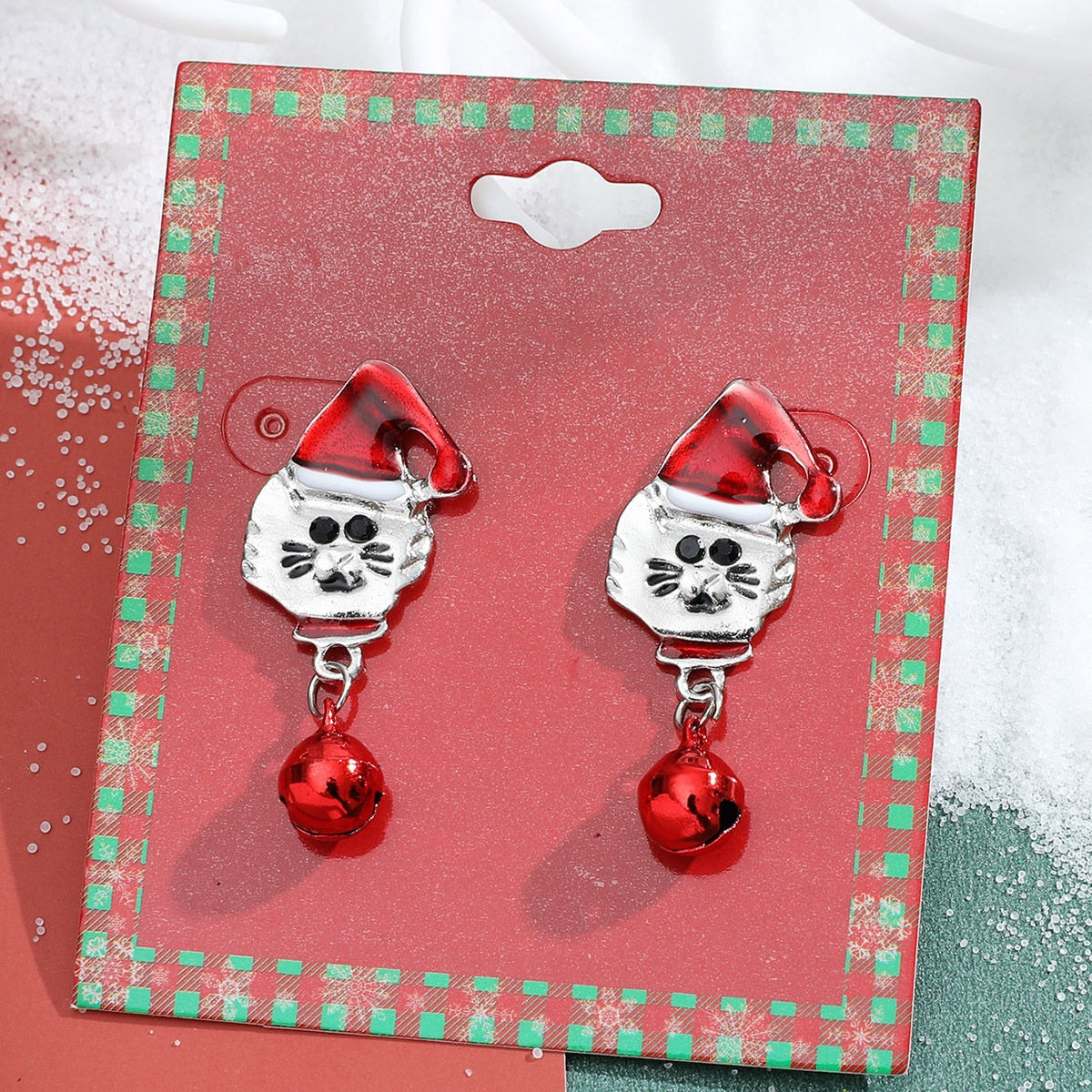 Fashion Green Red Color Star Ball Christmas Earring Women