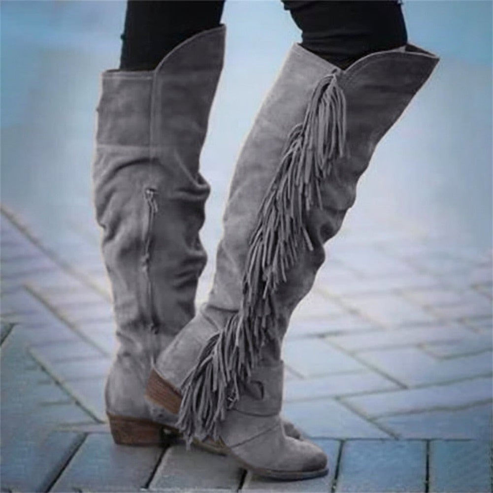 Knee High Boots Western Cowboy Boots