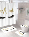 Stylish Rose Gold Eyelash Makeup Print Bath Curtain
