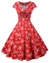 Short Sleeve V Neck Elegant Christmas Party Dress