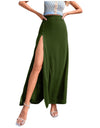 Open Side Split High Waist Maxi Skirt