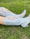 Embroidery Floral Western Cowboy Boots