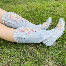 將圖片載入圖庫檢視器 Embroidery Floral Western Cowboy Boots
