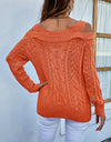 Off Shoulder Twist Pullover Sweater