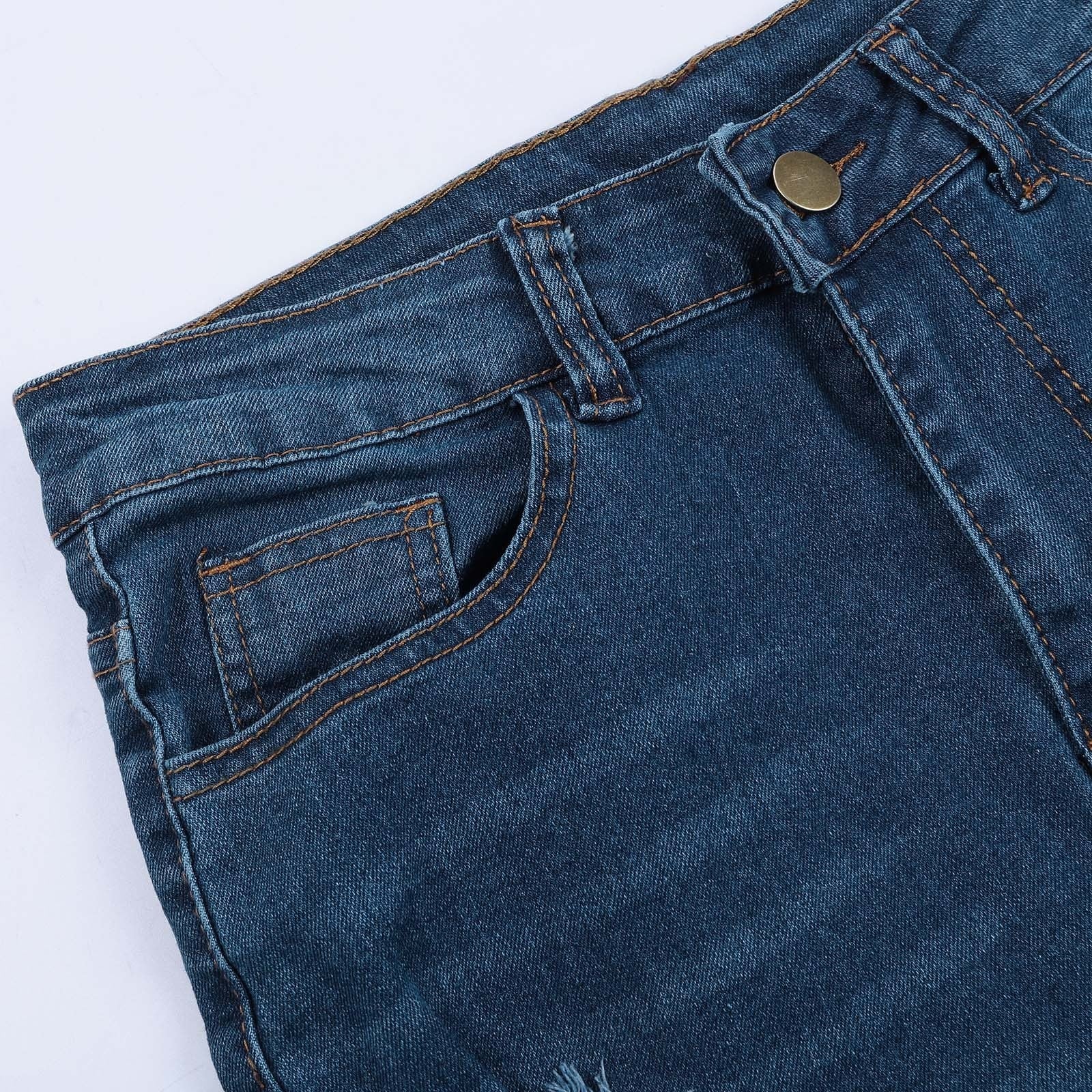 Women's Butt Lifting Skinny Denim Jeans High Waist Pencil Jean Stretchy Distressed Slim Trousers Destroyed Ripped Jean Oversized